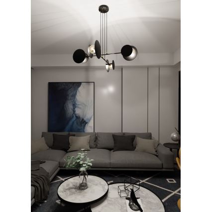 Lustr na lanku IDEA 4xE27/15W/230V černá