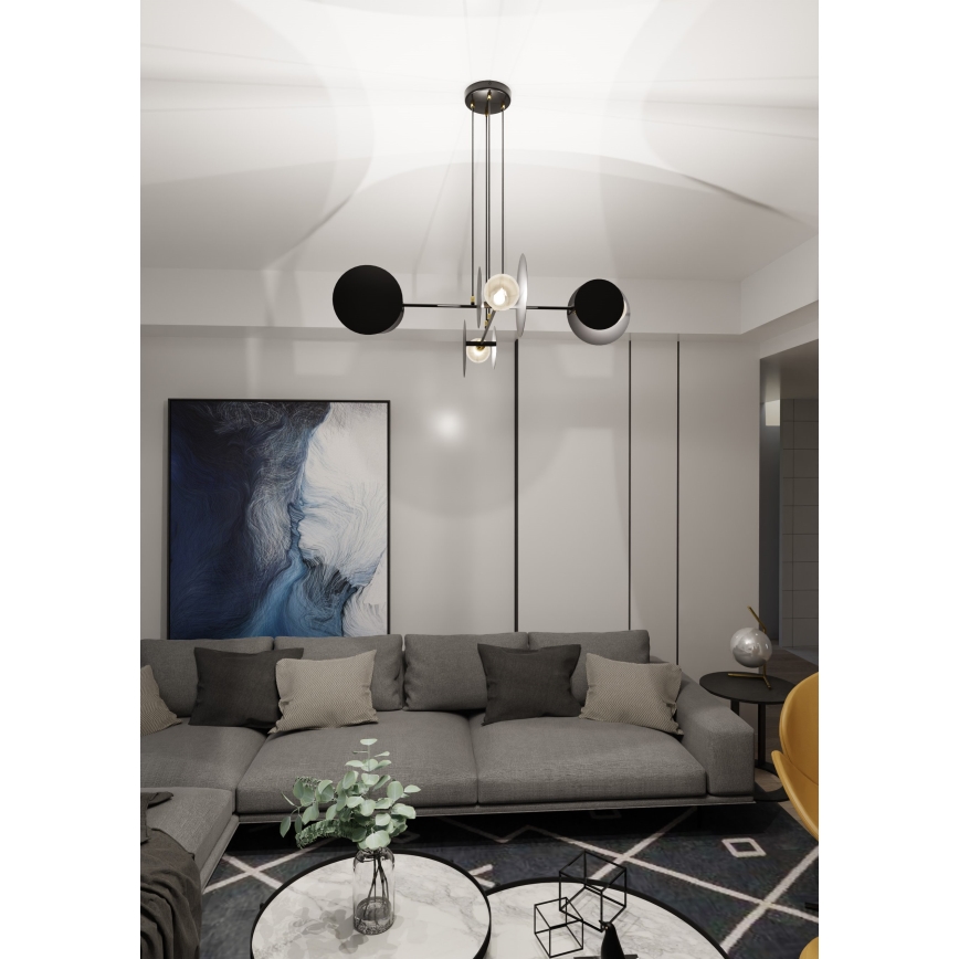 Lustr na lanku IDEA 4xE27/15W/230V černá