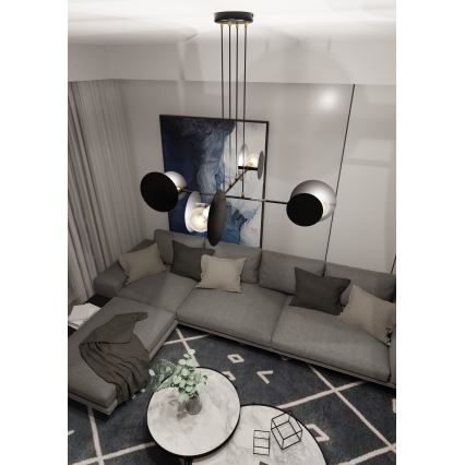 Lustr na lanku IDEA 4xE27/15W/230V černá