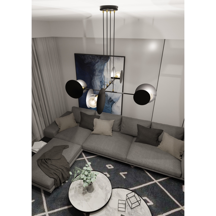 Lustr na lanku IDEA 4xE27/15W/230V černá