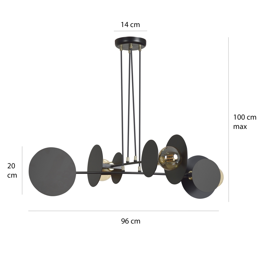 Lustr na lanku IDEA 4xE27/15W/230V černá