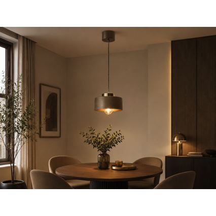 Lustr na lanku IGNIA 1xE27/60W/230V hnědá/zlatá