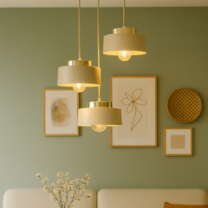 Lustr na lanku IGNIA 3xE27/60W/230V béžová