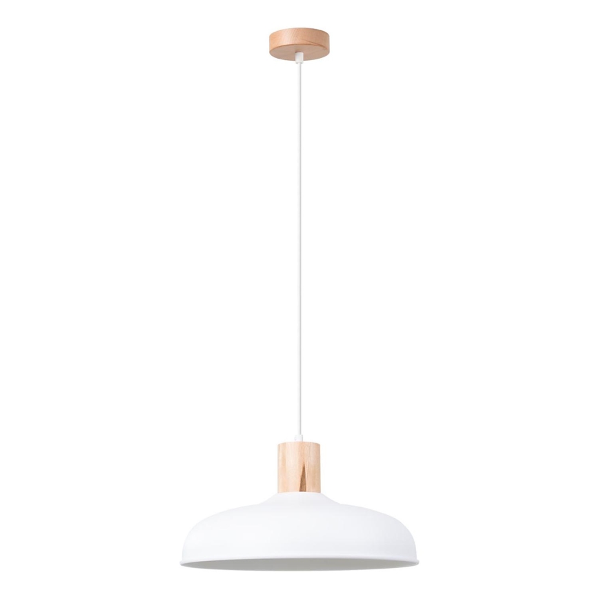 Lustr na lanku INDY 1xE27/15W/230V pr. 38 cm bílá