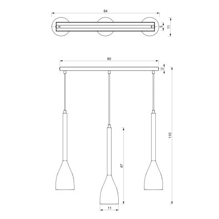 Lustr na lanku ISTAPPAR 3xE27/60W/230V černá