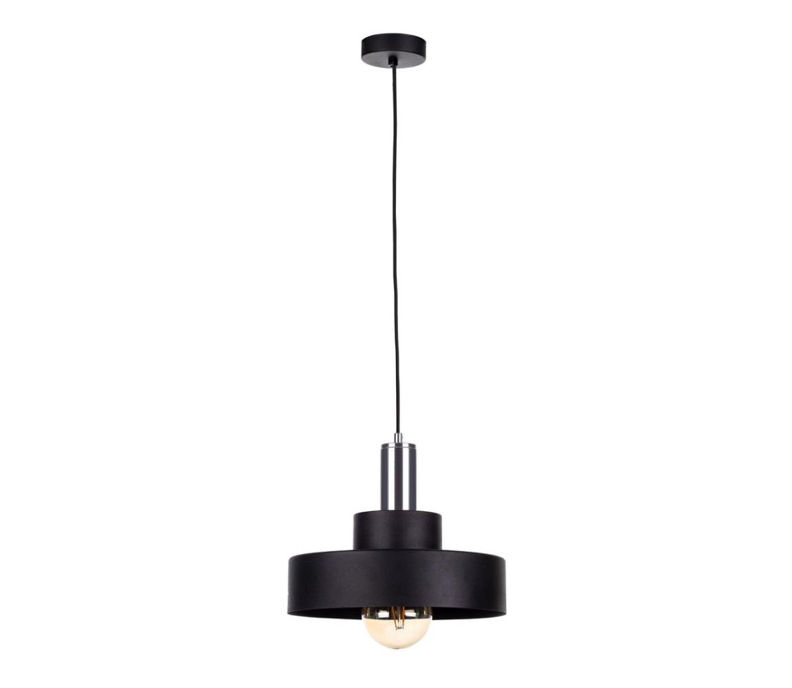 Namat Lustr na lanku IZA 1xE27/60W/230V černá/lesklý chrom NA0289