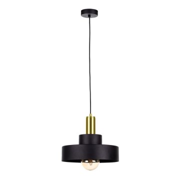 Lustr na lanku IZA 1xE27/60W/230V černá/zlatá