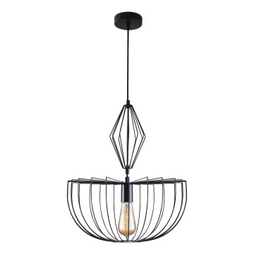 Lustr na lanku JASMINA 1xE27/20W/230V pr. 40 cm černá