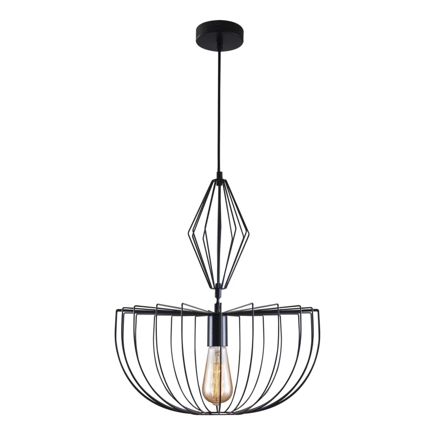 Lustr na lanku JASMINA 1xE27/20W/230V pr. 40 cm černá