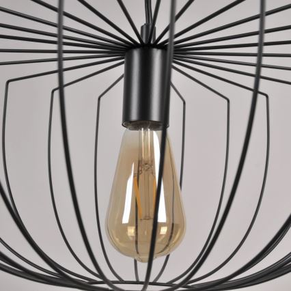 Lustr na lanku JASMINA 1xE27/20W/230V pr. 40 cm černá