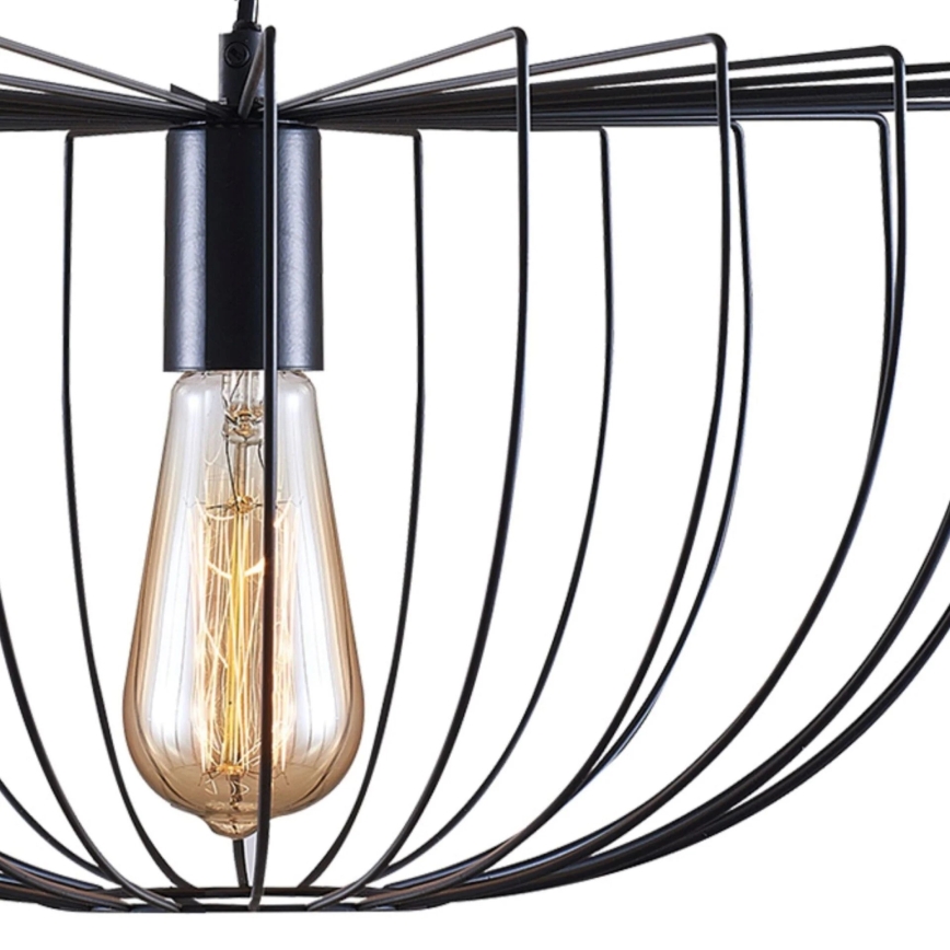 Lustr na lanku JASMINA 1xE27/20W/230V pr. 40 cm černá