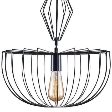 Lustr na lanku JASMINA 1xE27/20W/230V pr. 40 cm černá
