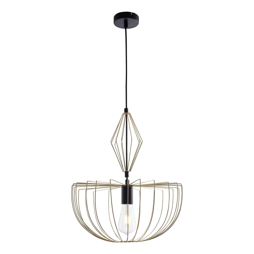Lustr na lanku JASMINA 1xE27/20W/230V pr. 40 cm zlatá
