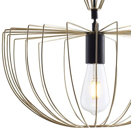 Lustr na lanku JASMINA 1xE27/20W/230V pr. 40 cm zlatá