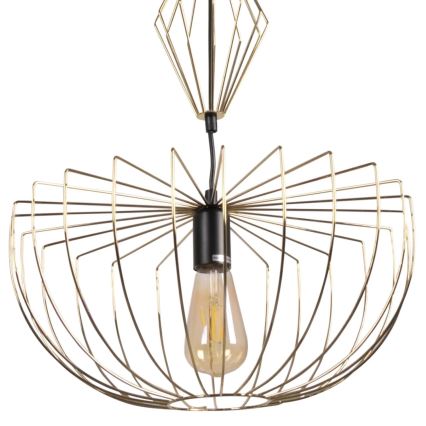 Lustr na lanku JASMINA 1xE27/20W/230V pr. 40 cm zlatá