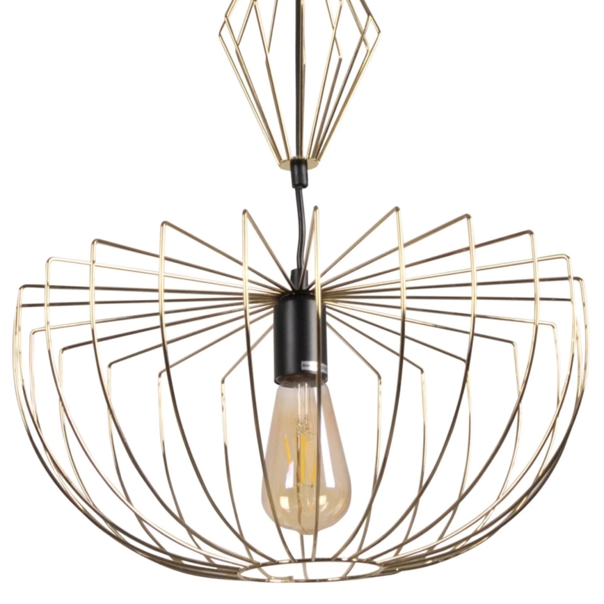 Lustr na lanku JASMINA 1xE27/20W/230V pr. 40 cm zlatá