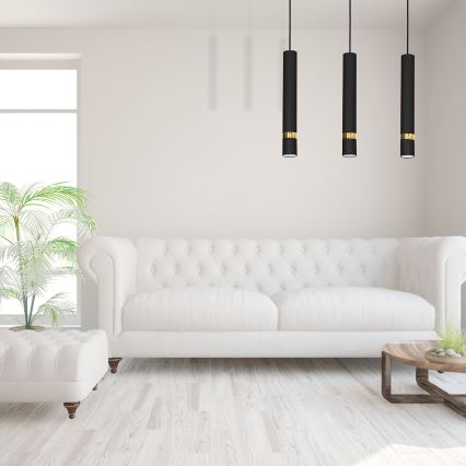 Lustr na lanku JOKER 3xGU10/25W/230V černá/zlatá