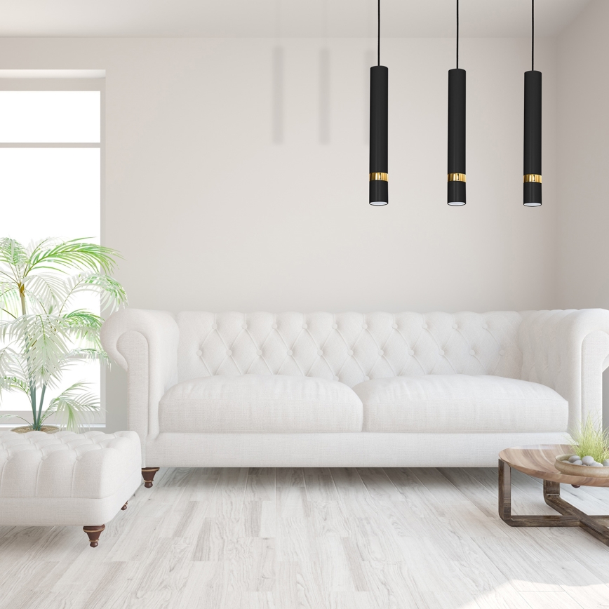 Lustr na lanku JOKER 3xGU10/25W/230V černá/zlatá