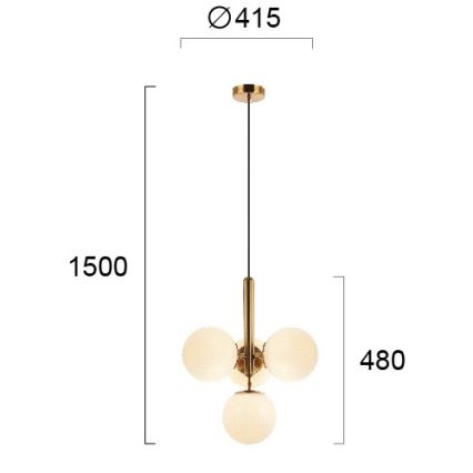 Lustr na lanku JOLIN 4xG9/5W/230V zlatá