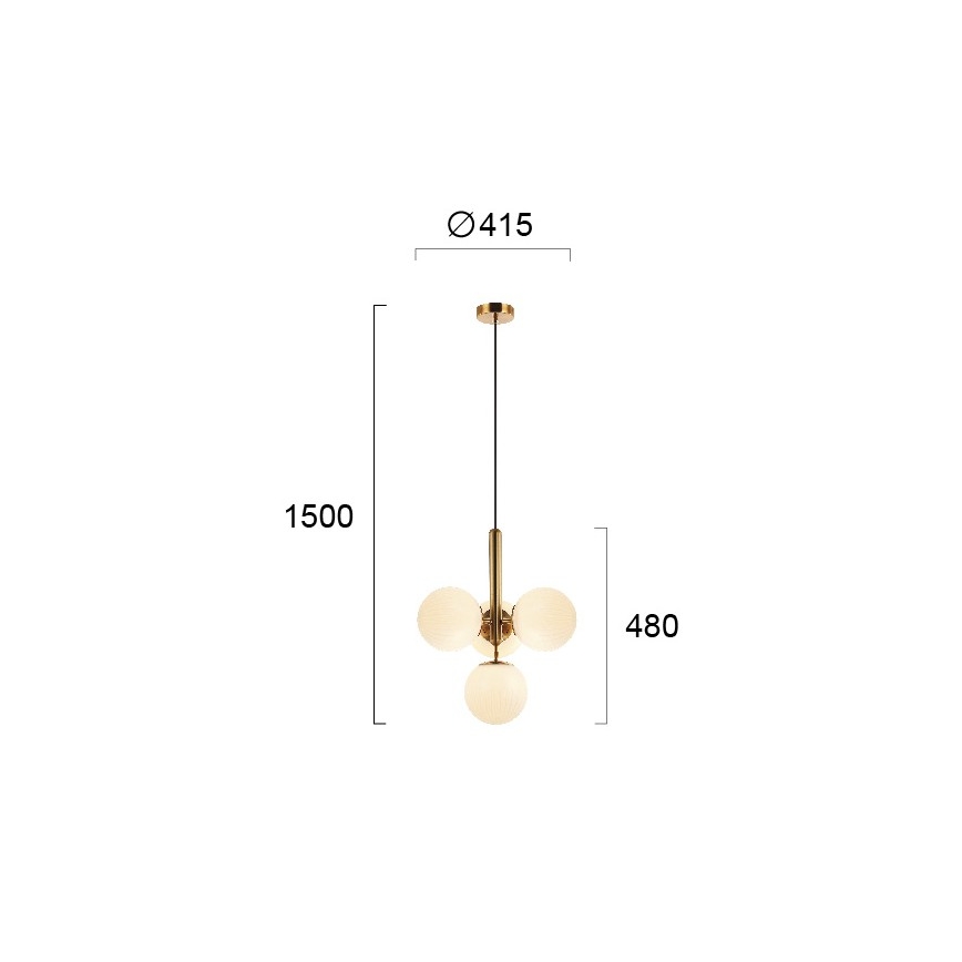 Lustr na lanku JOLIN 4xG9/5W/230V zlatá