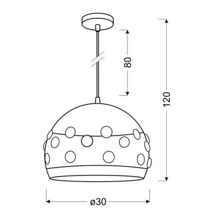 Lustr na lanku JOLINA 1xE27/40W/230V