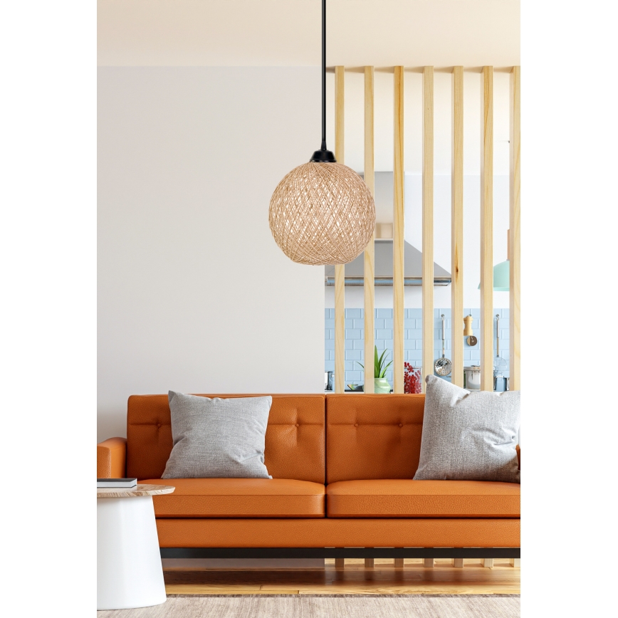 Lustr na lanku JUTE 1xE27/60W/230V béžová