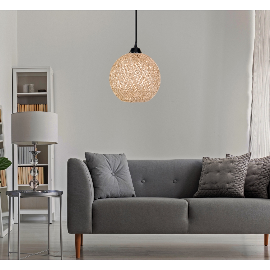 Lustr na lanku JUTE 1xE27/60W/230V béžová