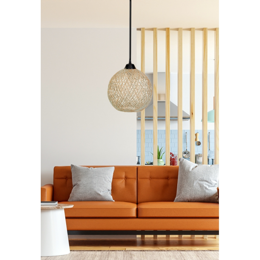 Lustr na lanku JUTE 1xE27/60W/230V béžová