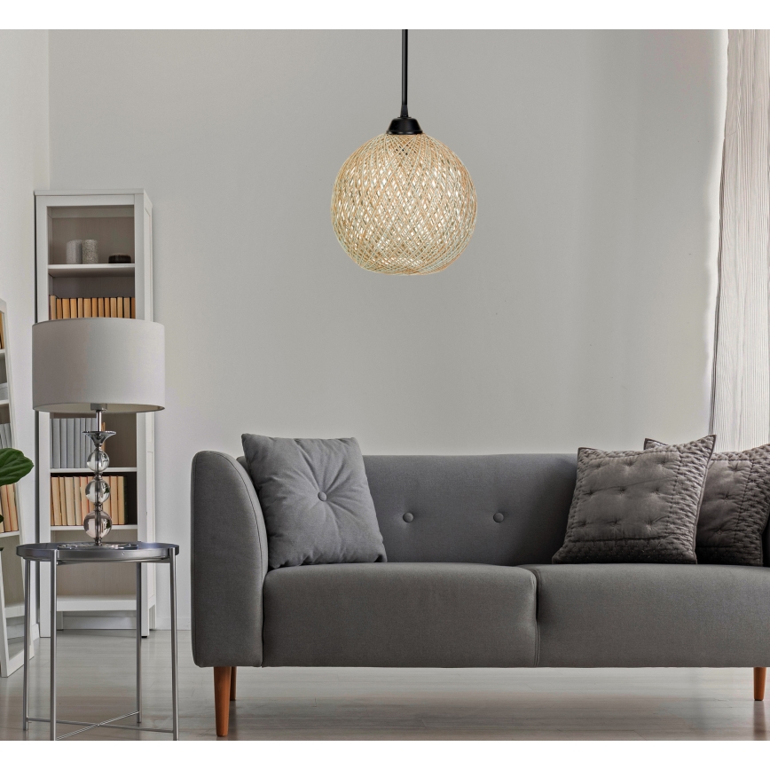 Lustr na lanku JUTE 1xE27/60W/230V béžová
