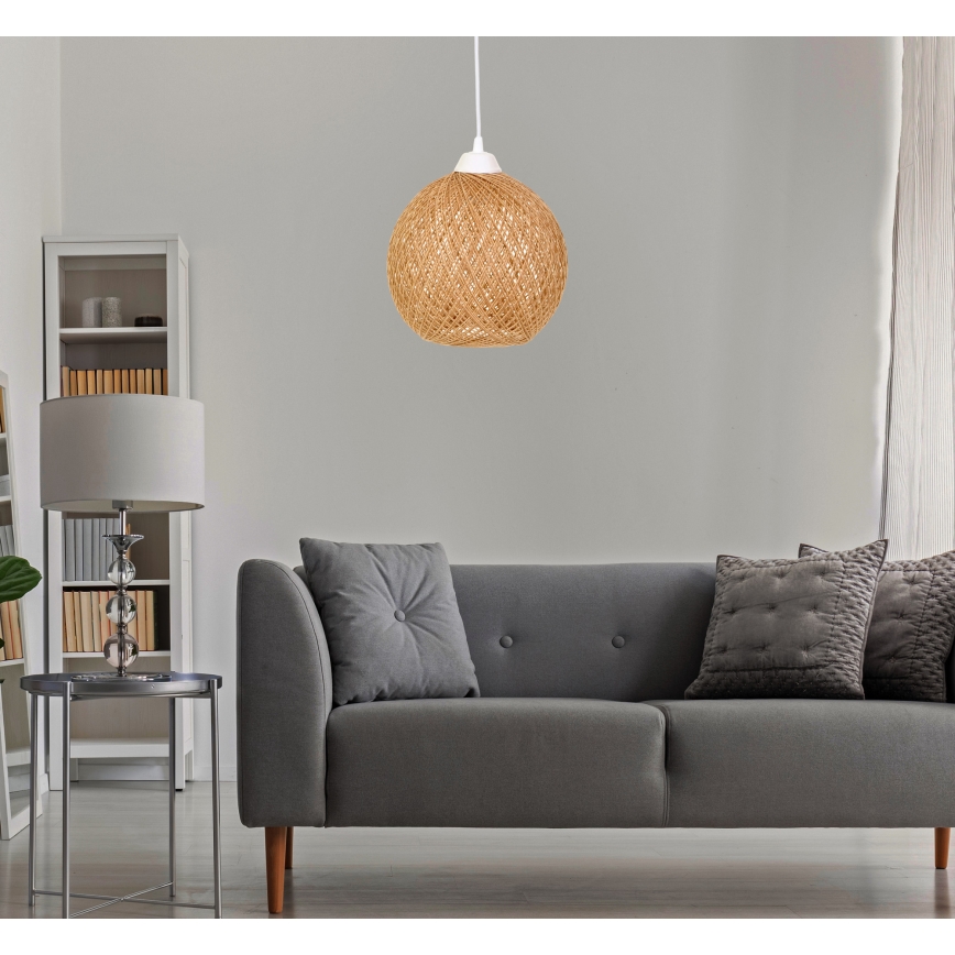 Lustr na lanku JUTE 1xE27/60W/230V béžová