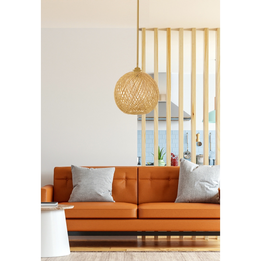 Lustr na lanku JUTE 1xE27/60W/230V béžová
