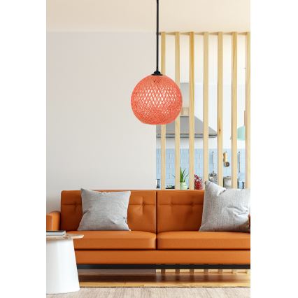 Lustr na lanku JUTE 1xE27/60W/230V oranžová