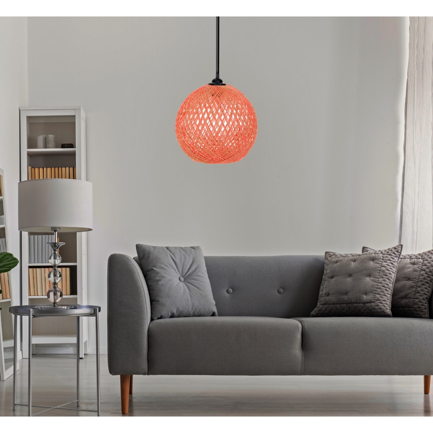 Lustr na lanku JUTE 1xE27/60W/230V oranžová