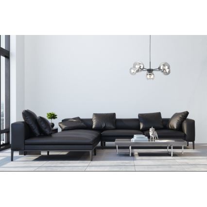 Lustr na lanku KALIOPE 6xE27/60W/230V černá/čirá