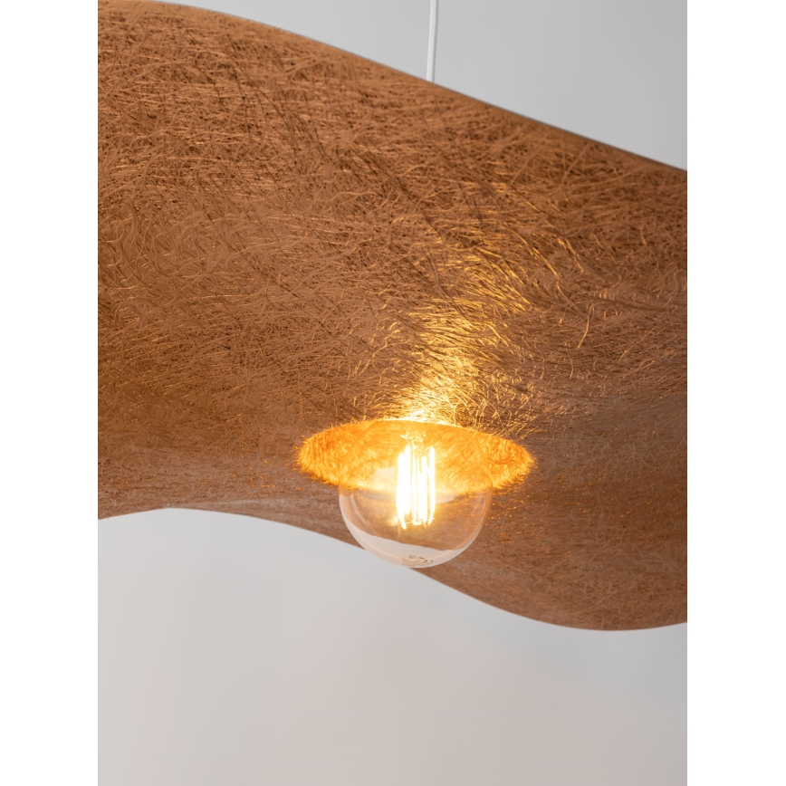 Lustr na lanku KAPELLO 1xE27/60W/230V pr. 55 cm bílá/měděná