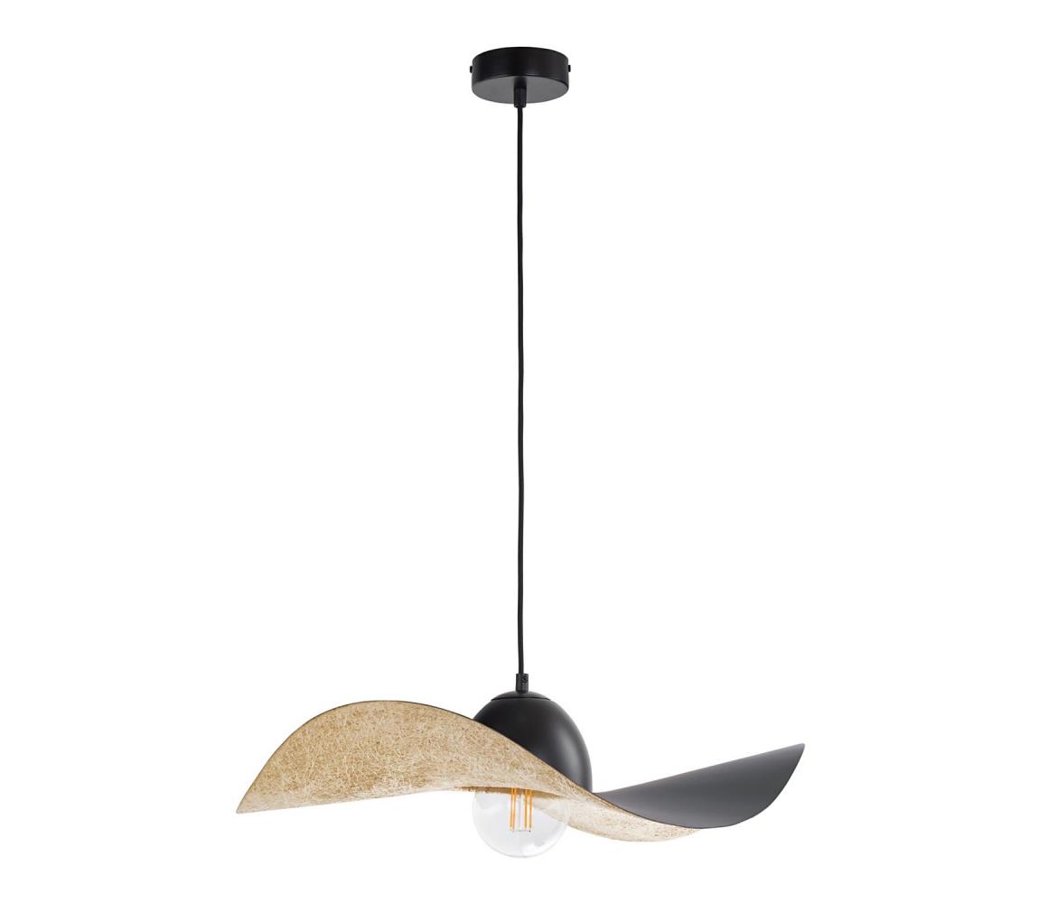 Sigma Lustr na lanku KAPELLO 1xE27/60W/230V pr. 55 cm černá/zlatá SI0224