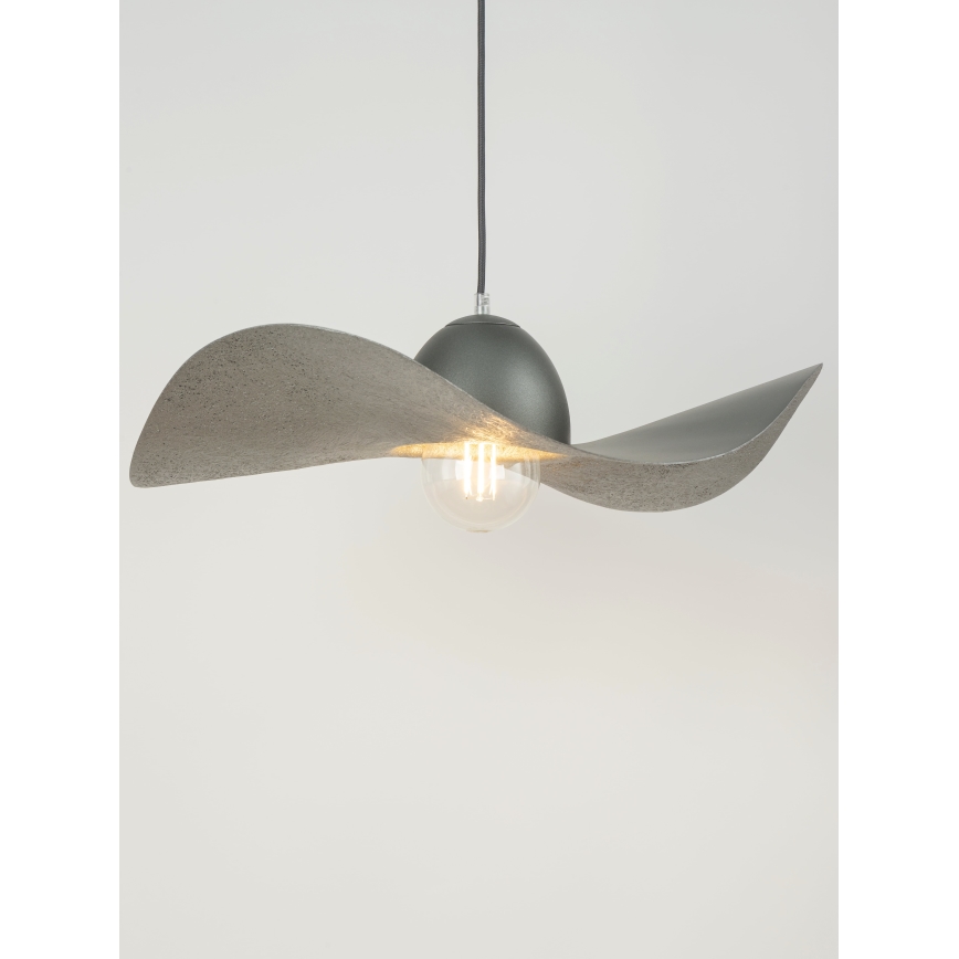 Lustr na lanku KAPELLO 1xE27/60W/230V pr. 55 cm šedá/stříbrná