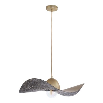 Lustr na lanku KAPELLO 1xE27/60W/230V pr. 55 cm zlatá/černá