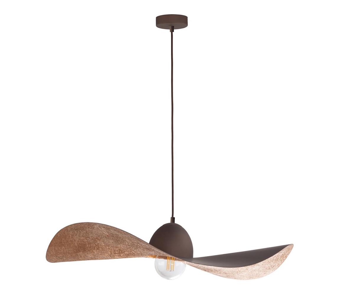 Sigma Lustr na lanku KAPELLO 1xE27/60W/230V pr. 76 cm hnědá/měděná SI0229
