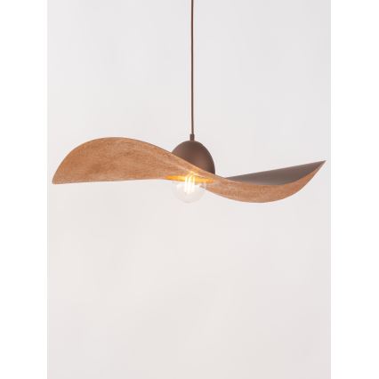Lustr na lanku KAPELLO 1xE27/60W/230V pr. 76 cm hnědá/měděná