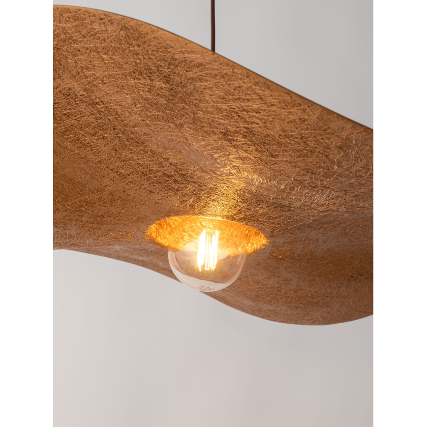 Lustr na lanku KAPELLO 1xE27/60W/230V pr. 76 cm hnědá/měděná