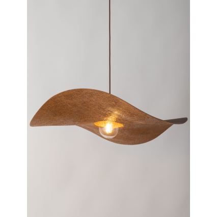 Lustr na lanku KAPELLO 1xE27/60W/230V pr. 76 cm hnědá/měděná