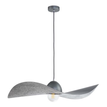 Lustr na lanku KAPELLO 1xE27/60W/230V pr. 76 cm šedá/stříbrná