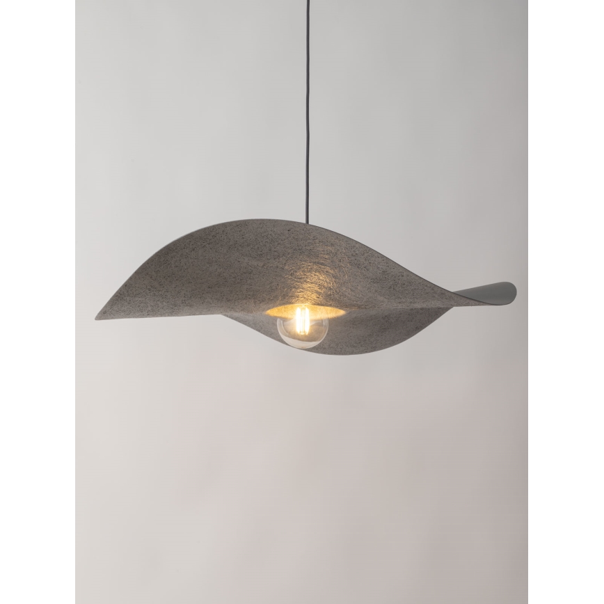 Lustr na lanku KAPELLO 1xE27/60W/230V pr. 76 cm šedá/stříbrná