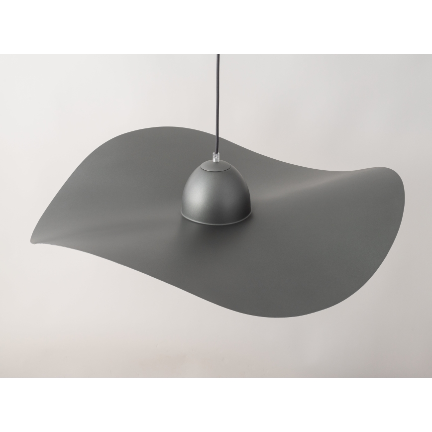 Lustr na lanku KAPELLO 1xE27/60W/230V pr. 76 cm šedá/stříbrná