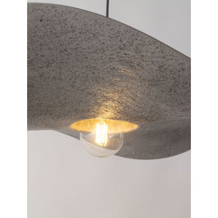 Lustr na lanku KAPELLO 1xE27/60W/230V pr. 76 cm šedá/stříbrná