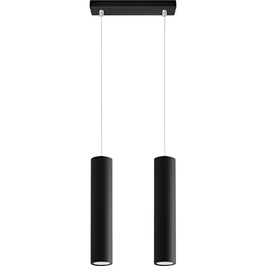 Lustr na lanku KARADON 2xGU10/30W/230V černá