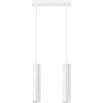 Lustr na lanku KARBON 2xGU10/10W/230V bílá