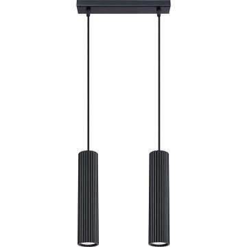 Lustr na lanku KARBON 2xGU10/10W/230V černá