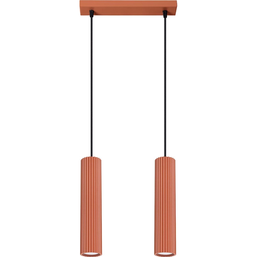 Lustr na lanku KARBON 2xGU10/10W/230V červená